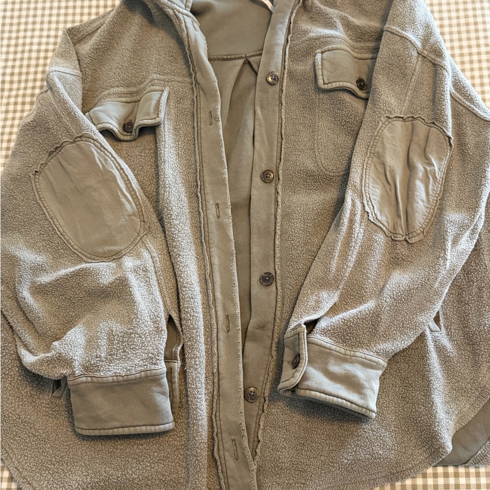 Free People Olive Green Knit Top
